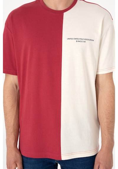 U.S. Polo Assn. Erkek Comfort Fit Bisiklet Yaka Vişne Tişört 50306903-VR223