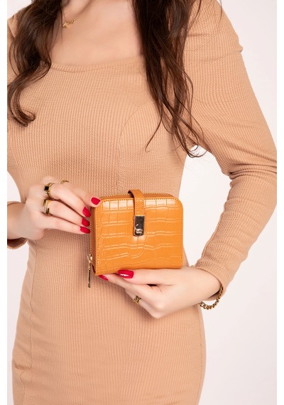 Gondol Hmx Polo Günlük Kullanışlı Şık Parlak El Cüzdanı Hmx.120 Taba Croco