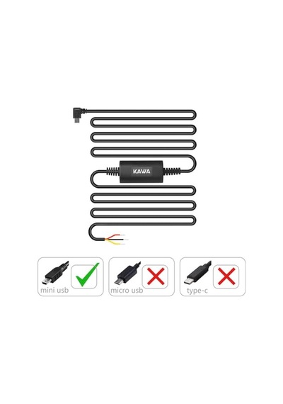 D8 D10 Uyumlu Mini Usb Modu Bağlantı Kiti Akü Sigorta Modunda Kayıt Için Bağlantı Kablosu 10"