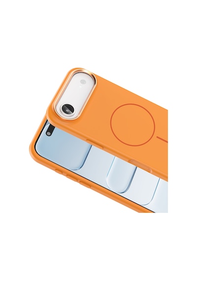 İos Apple Uyumlu iPhone 17 Air Kılıf M-safe Şarj Özellikli Kaymaz Silikon Edi Kapak Turuncu