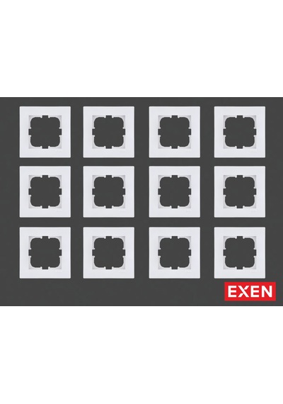 Exen Karell Beyaz Tekli Çerçeve 12adet