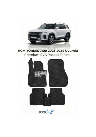 OtoCraft Kgm Torres J100 2023-2024 Araca Özel 3d Havuzlu Eva Paspas Tam Set 5 Parça