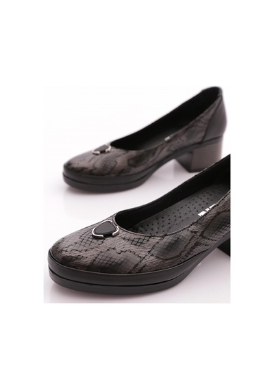 Dgn 100-1 Kadin Comfort Ayakkabi Siyah Yılan