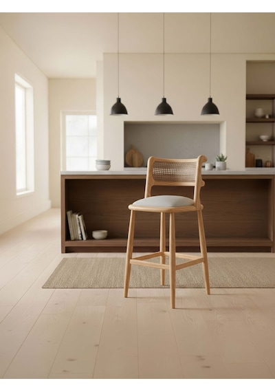 Venosa Ahşap Bar Sandalyesi Natural
