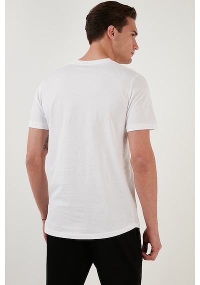 Buratti % 100 Pamuk Regular Fit Bisiklet Yaka T Shirt Erkek T Shirt 5902511 Beyaz