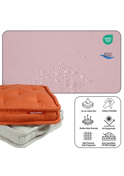 Xpermate Bisküvi Minder Petek Önü Fransız 55x55x14 Pembe