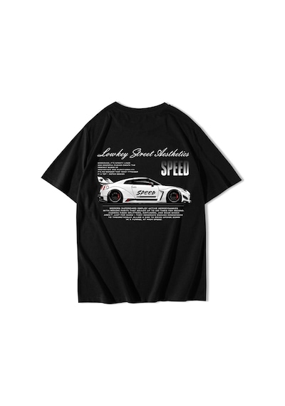 Brz Collectıon Brz Collection Unisex Oversize Lowkey Speed T-shirt Siyah