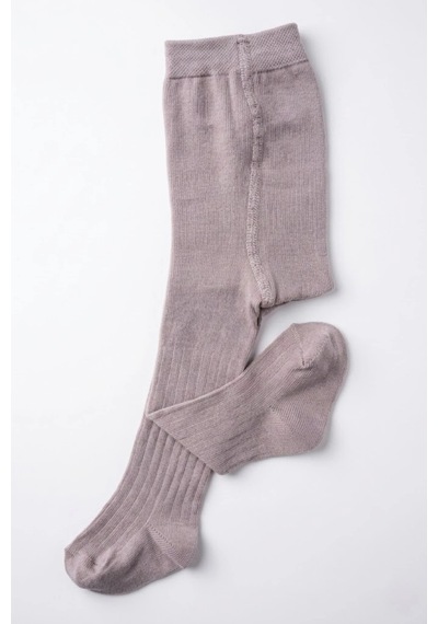 Cocole Socks Kız Bebek Külotlu Çorabı Pamuklu Gül Kurusu Derby Çizgili 0-24 Ay