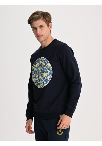 Fenerbahçe Lacivert Tribün Kamuflaj Logolu Erkek Sweatshirt Fb Laci Yeni
