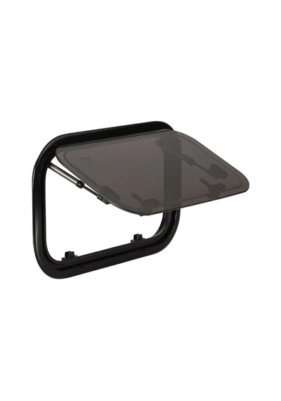 Einstein Eı-efaw 450x500 Mm Düz Pistonlu Akrilik Karavan Penceresi Perdeli Sinekli Siyah Çerçeve S