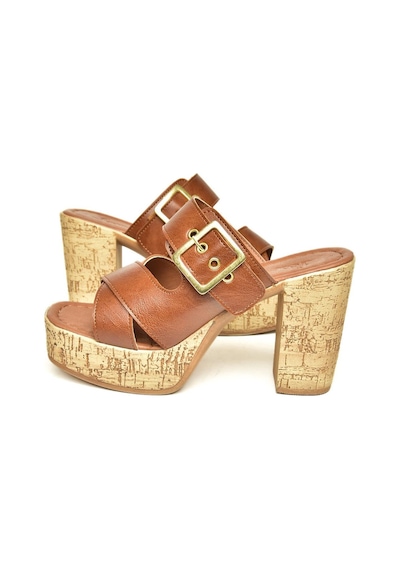 Fox Shoes U996251709 Taba Kalın Topuklu Kadın Ayakkabı Taba