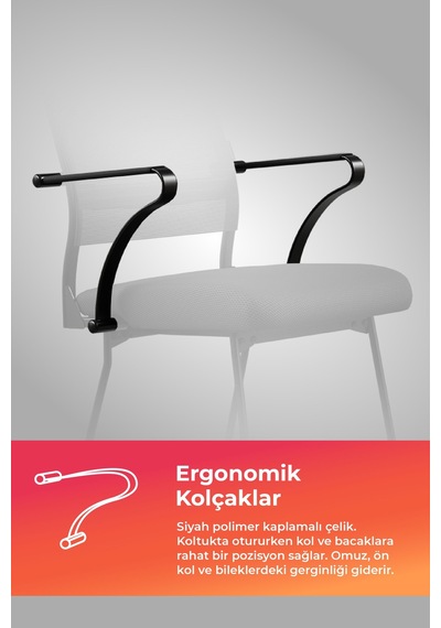 Ergolife Sit Air 24/7 M4-280k - Fileli, Siyah, Toplantı Odası, Bekleme Sandalyesi - 6a0.60.1.6a5