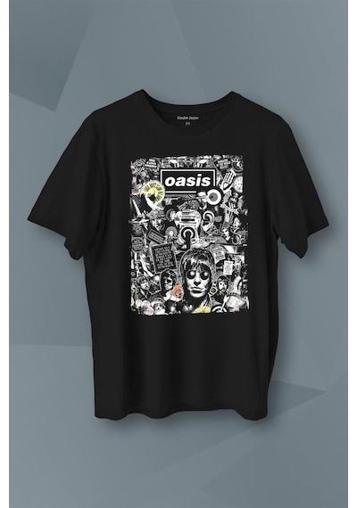 Oasis Rock Music Baskılı Tişört Unisex T-shirt 001