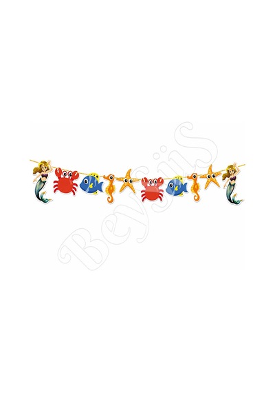 Deniz Kızı Temalı Happy Birthday Banner Tüm Yaşlar