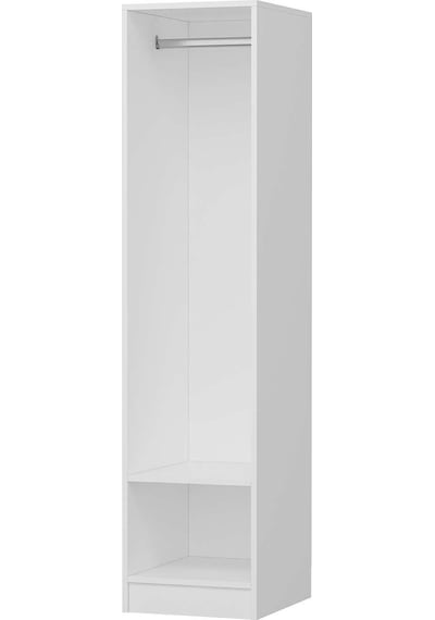 Minar Kale 1 Kapaklı Dolap Beyaz - Antrasit Çizgili Mebran 190cm