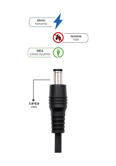 Dell Laptop Notebook Adaptörü Şarj Aleti 19.5v 7.7a 150w 7.4 5.0mm Kalın Uç Yerli Üretim