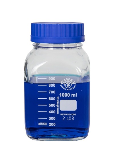 Simax Kare Otoklav Cam Şişe Geniş Ağız 1000ml Kapaklı Şişe