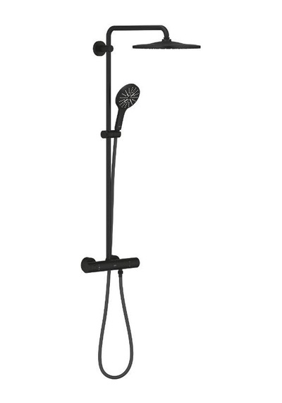 Grohe Rainshower Smartactive 310 Duvara Monte Termostatik Bataryalı Duş Sistemi - 22119kf0 Siyah