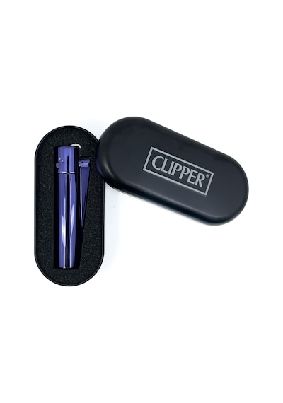 Clipper Özel Kutusunda Metal Çakmak - The New Black Parlak Mavi