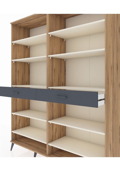 Hyperion Gardrop 10 Raflı 2 Çekmeceli 176x44x221 Çam-aytaşı/antrasit Aytaşı/antrasit Hyperion Gardrop 10 Raflı 2 Çekmeceli 176x44x221 Çam-aytaşı/antrasit Aytaşı/antrasit