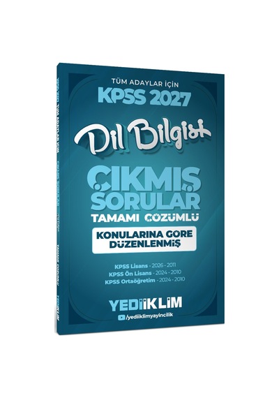 2027 Kpss Tüm Adaylar İçin Dil Bilgisi Tamamı Çözümlü Çıkmış Sorular Konularına Göre Düzenlenmiş