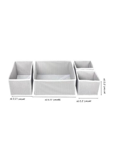 4 Lü Çekmece Düzenleyici - Pratik Organizer Sepet Açık Bej