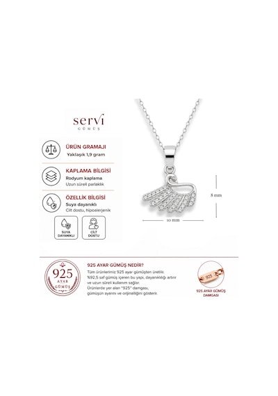 Servi 925 Ayar Gümüş Isolde Kolye-274