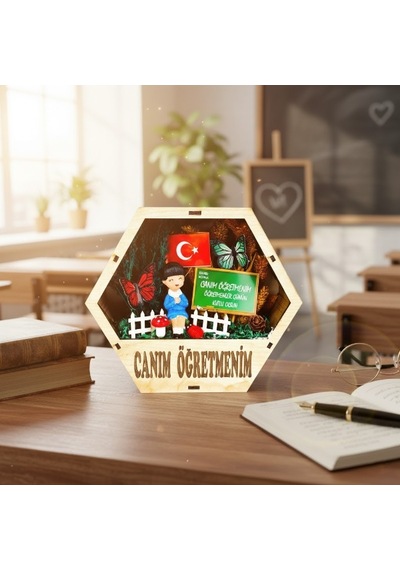 Altıgen Saksı Teraryum - Öğretmenler Günü Hediyesi Çok Renkli