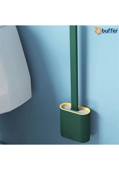 Buffer Duvara Monte Edilebilir Kapaklı Askılı Klozet Yumuşak Silikon Başlıklı Tuvalet Fırçası Seti Diğer