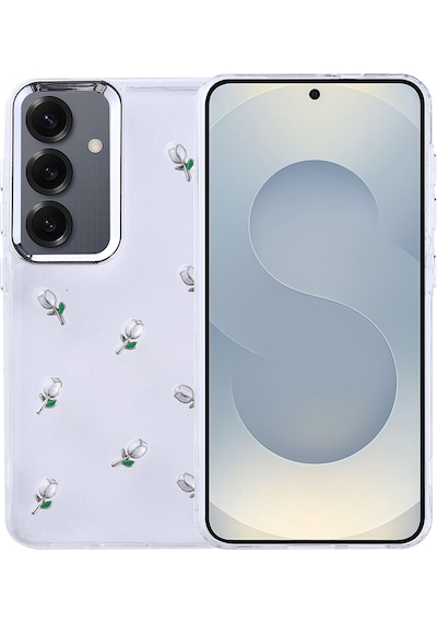 Galaxy S24 Kılıf Airbag Tasarımlı Simli Şeffaf Zore Kutup Kapak Lale