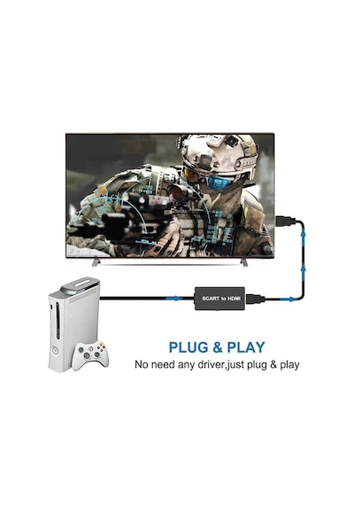 5084 Scart To Hdmi 1080P Av Video Çevirici Dönüştürücü Adaptör
