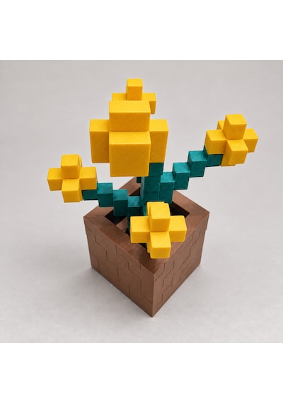Piksel Orkide Biblo - 3d Baskı, Minecraft Esintili Sarı