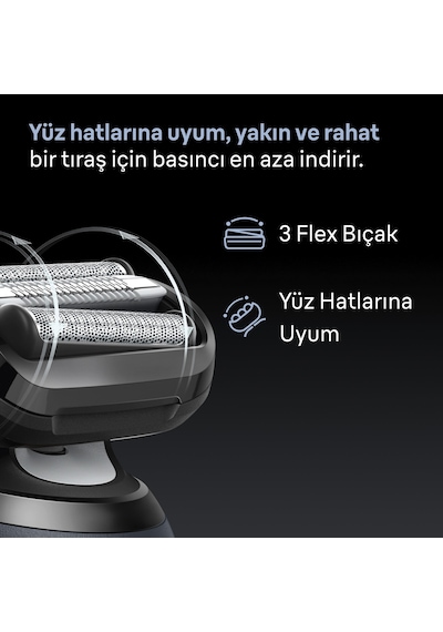 Braun Series 6 Elektrikli Tıraş Makinesi, Islak Ve Kuru, Hassas Düzeltici Başlık, 62-b1200s 1 Saat