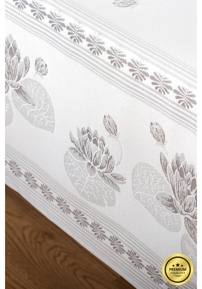 Nilüfer Lüx Jakar Kumaş Gri Masa Örtüsü Dikdörtgen 160x320 Cm - 1090 Çok Renkli