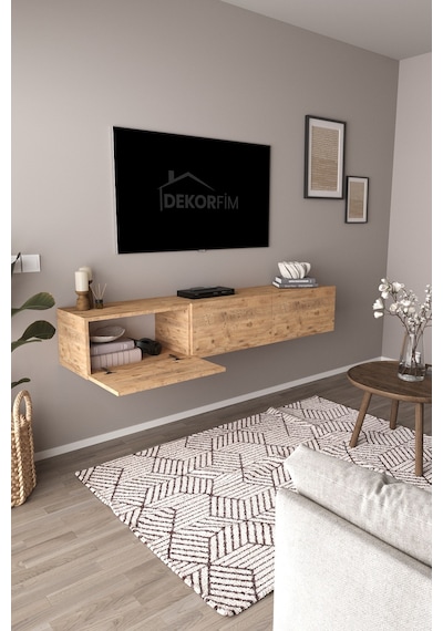Df17103 3 Dolaplı Duvara Monte Tv Ünitesi 180 Cm Modern Askılı Dekoratif, Şık Stilde Tv Sehpası Atlantik Çam Beyaz Df17103 3 Dolaplı Duvara Monte Tv Ünitesi 180 Cm Modern Askılı Dekoratif, Şık Stilde Tv Sehpası Atlantik Çam Beyaz