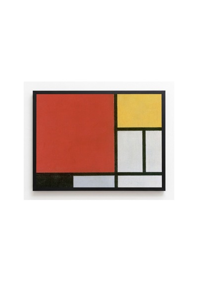 Mondrian Kırmızı, Sarı, Mavi Ve Siyah İle Kompozisyon Çerçevesiz Poster 30x42 Cm A3 Tablo