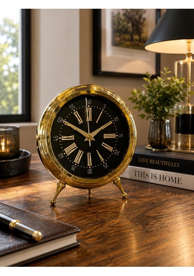 Sleepnova Gold Vintage Metal Roma Rakamlı Dekoratif Masa Saati Diğer