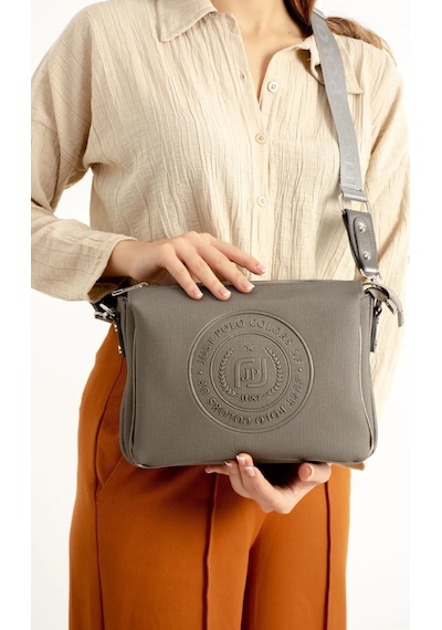 Just Polo Kadın Yeni Sezon Gofraj Baskılı Omuz Çantası 232053mh Gri