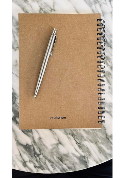 Spiralli Notebook, Kraft Kapaklı, A5 Boyutunda 15x21 Cm , 100 Yaprak Çizgili
