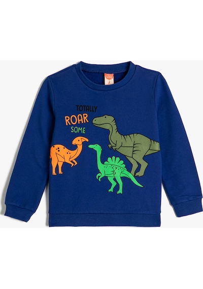 Koton Sweatshirt Dinozor Baskılı Bisiklet Yaka Uzun Kollu Şardonlu Pamuklu Saks 4smb10046tk 4SMB10046TK968 Saks Mavi Koton Sweatshirt Dinozor Baskılı Bisiklet Yaka Uzun Kollu Şardonlu Pamuklu Saks 4smb10046tk 4SMB10046TK968 Saks Mavi