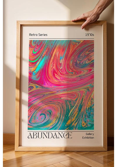 Abundance Çerçeveli Tablo Retro Series Bolluk Bereket Aura Enerji Renkleri