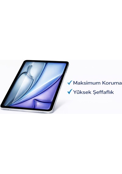 iPad Uyumlu Air 11 2024 Air 6 Tamperli Cam Ekran Koruyucu Kalem Hassasiyetini Bozmaz 9h Sertlik