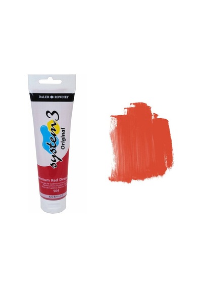 Daler Rowney System 3 Akrilik Boya 150Ml 504 Cadmium Red Deep Hu