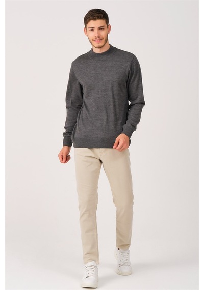 V0004 Dewberry Erkek Turtleneck Kazak-füme