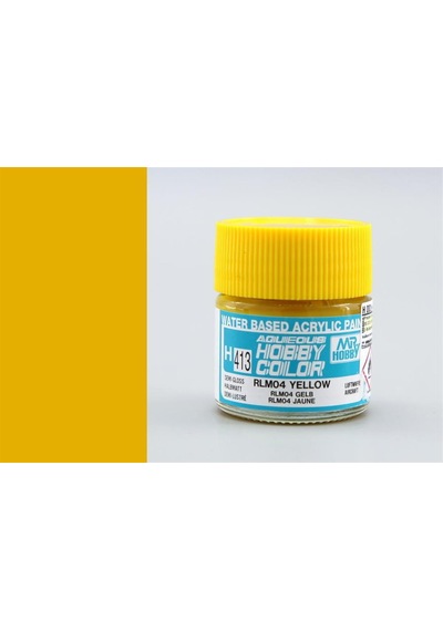 10 Ml. Rlm04 Yellow Aqueous Serisi Maket Boyası, Mr.hobby H413 Standart