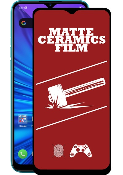 Realme 5i ile Uyumlu Tam Kaplayan Mat Seramik Nano Esnek Ekran Koruyucu