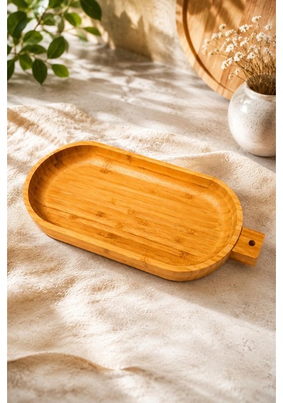 Bambu Servis Ve Sunum Tepsisi 32 Cm Şık Sofra Düzenleyici