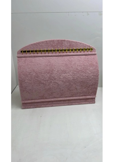 Bombeli Süet Kumaş Pembe Renk 20/24 Cm Ayaklı Kancalı Bileklik Sergileme Standı