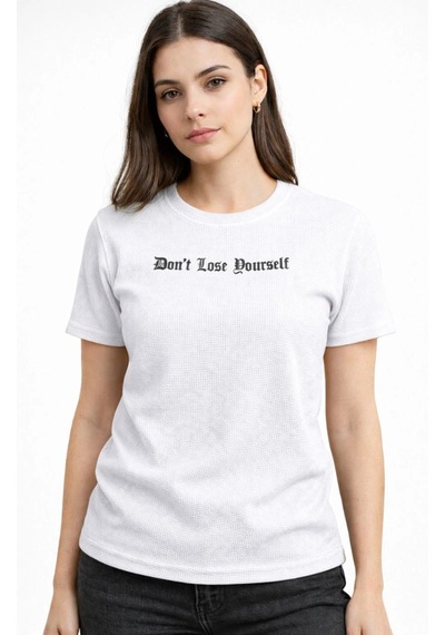 Wear Vexel Kadın Wafıl Kumaş Tişört Regular Kalıp Bisiklet Yaka Baskılı T-shirt - Beyaz Beyaz Wear Vexel Kadın Wafıl Kumaş Tişört Regular Kalıp Bisiklet Yaka Baskılı T-shirt - Beyaz Beyaz