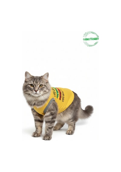 Sarı Superstar Yazılı Kedi Ve Köpek Kıyafeti Tişörtü Elbisesi Xsmall/xs/beden 0
